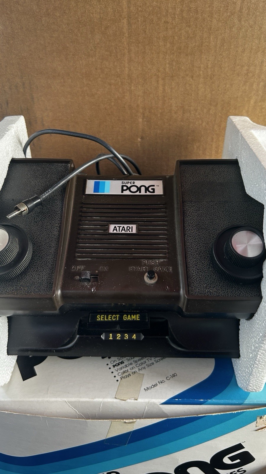 Atari Super Pong Game Console Box Foam , Model C-140 Untested