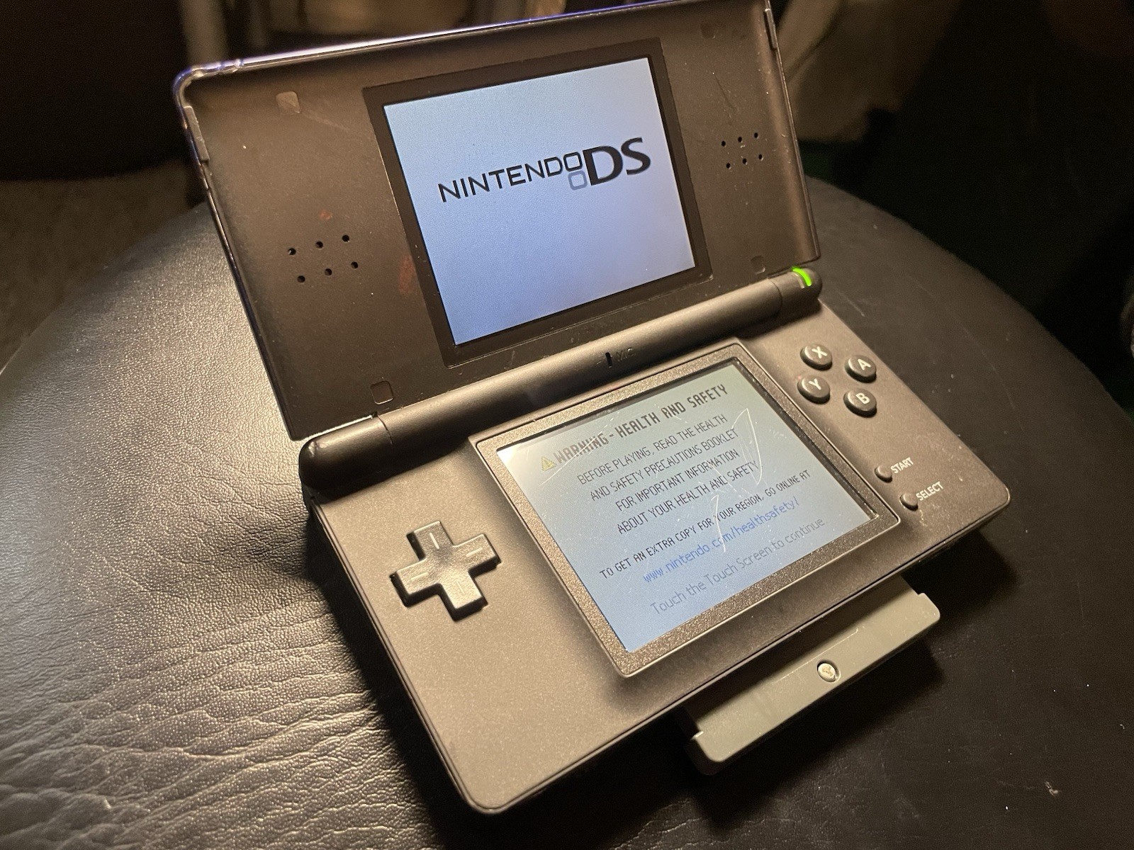Nintendo DS Lite Cobalt Blue with Charger/Stylus/Cart Cover TESTED | FAIR COND