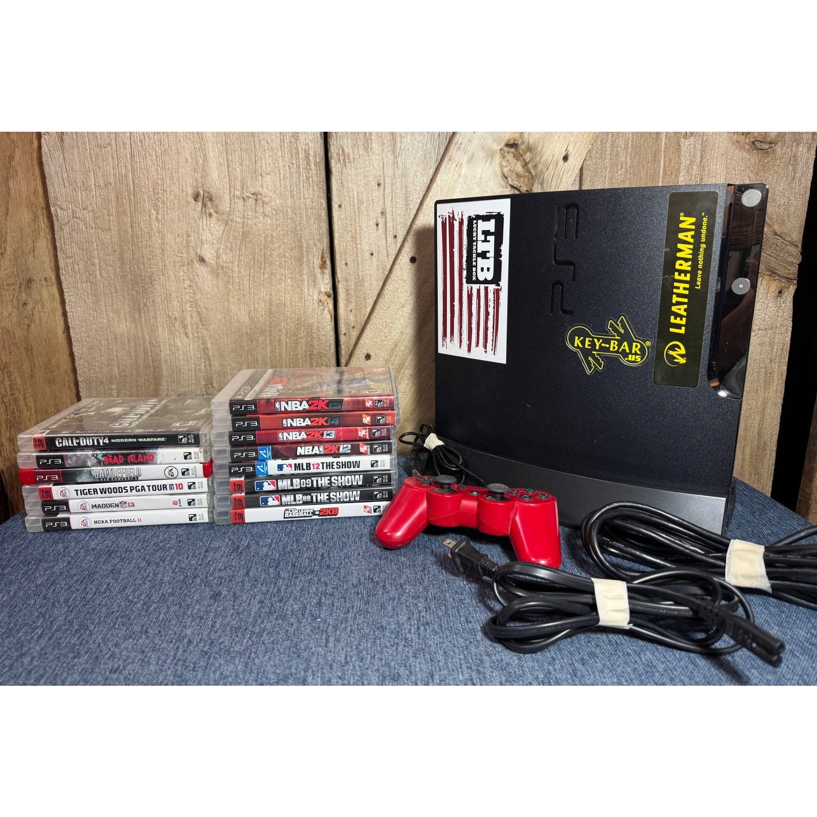 Sony PlayStation 3 PS3 Slim Console W/Stand 14 Games 1 Controller All Cords
