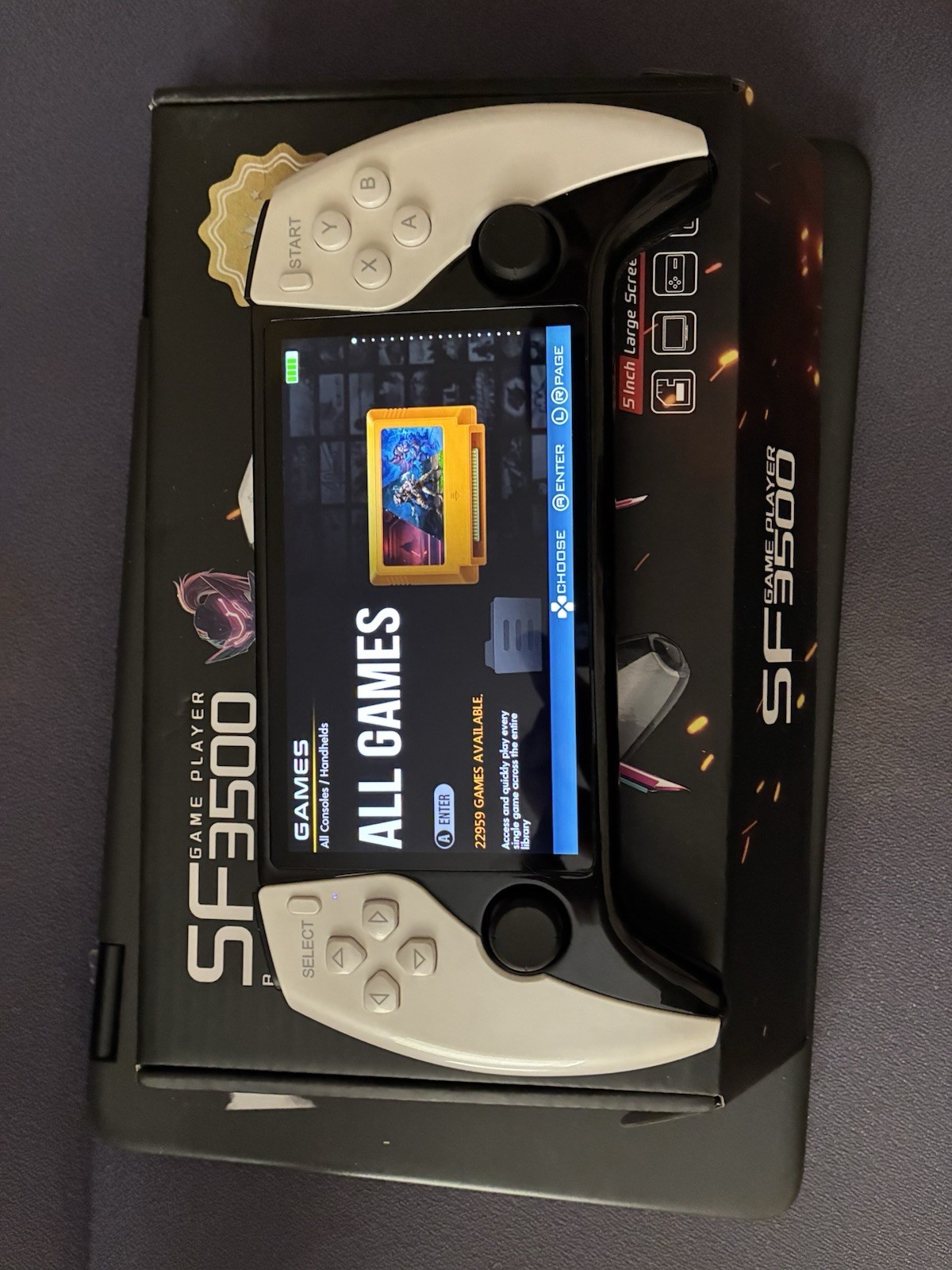 SF3500 Handheld Game Console Touchscreen FHD Display Black White