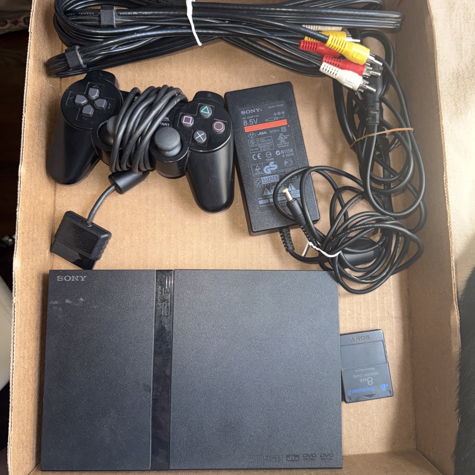 Sony PlayStation 2 PS2 Slim Black Console Gaming System SCPH-75001 1 Controller
