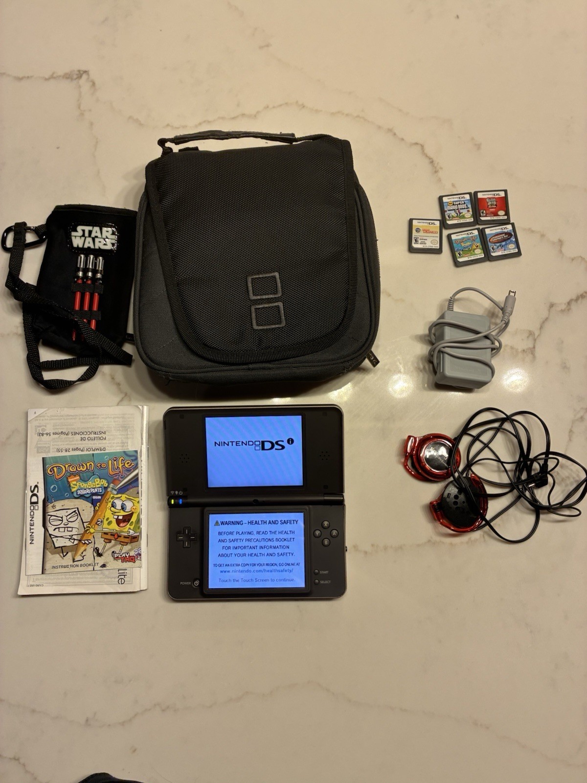 Nintendo DSi XL Brown Bronze Handheld Video Game Console UTL-001 Bundle