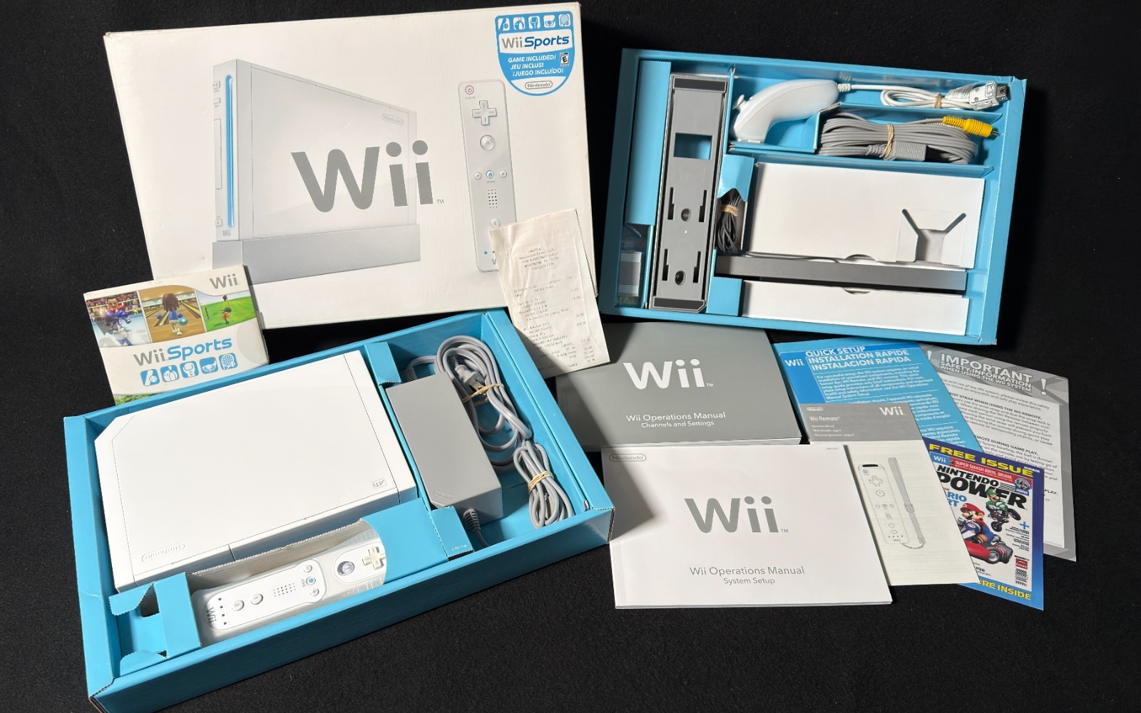 Nintendo Wii Console White – CIB with Wii Sports Bundle – *Tested*