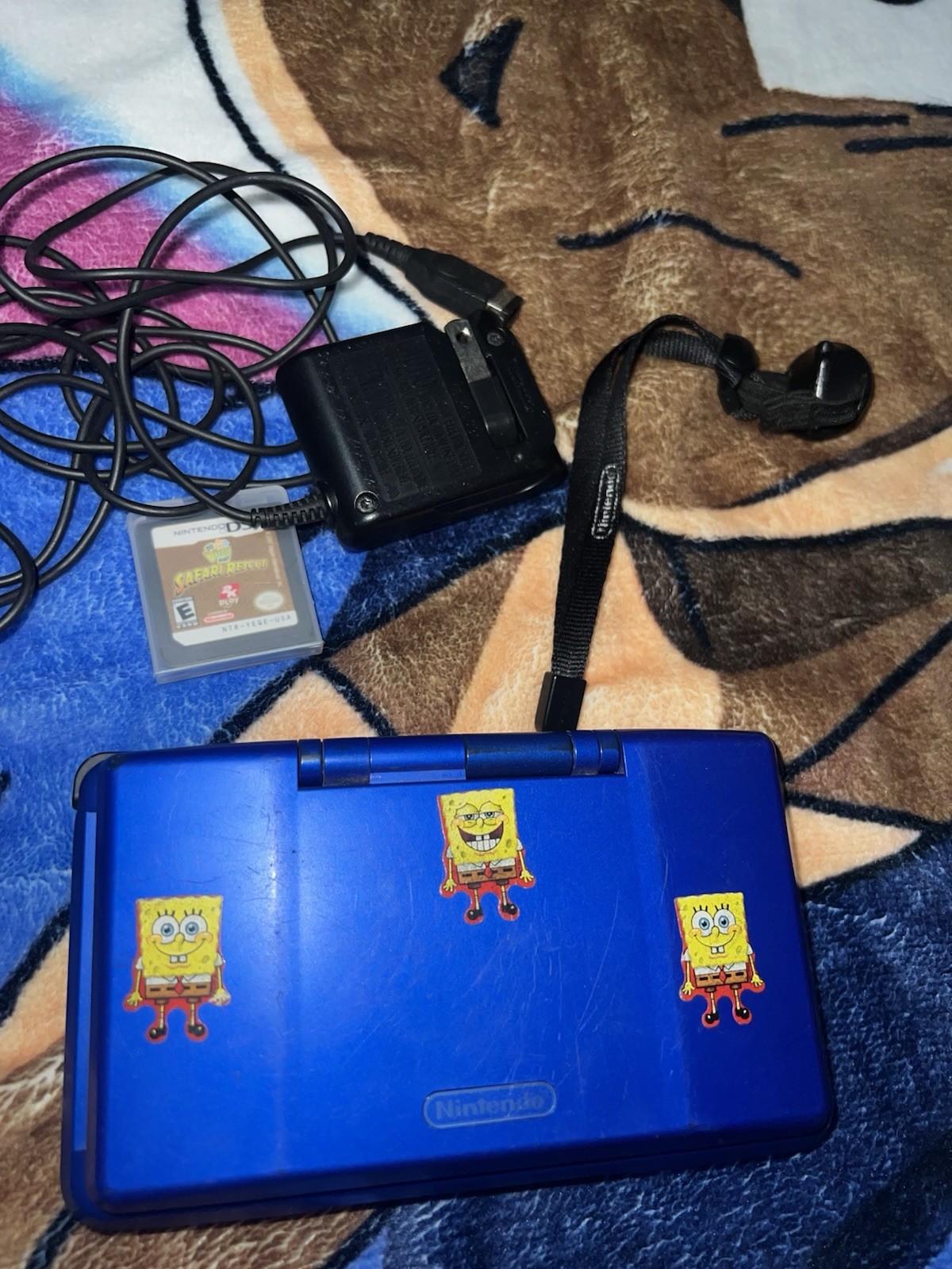Original Nintendo DS Console Blue NTR-001 Working + Games Bundle Lot & Charger