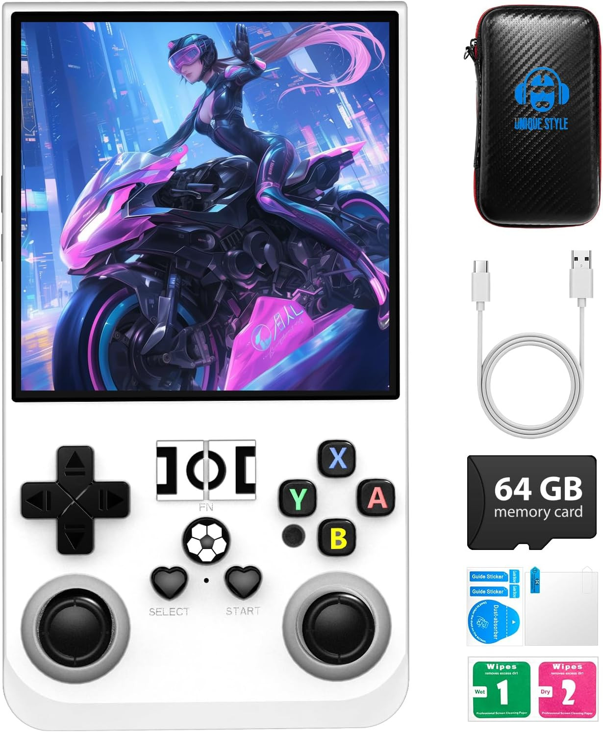 R36MAX Retro Handheld Game Console – 64GB Preloaded Classic Video Games, Support