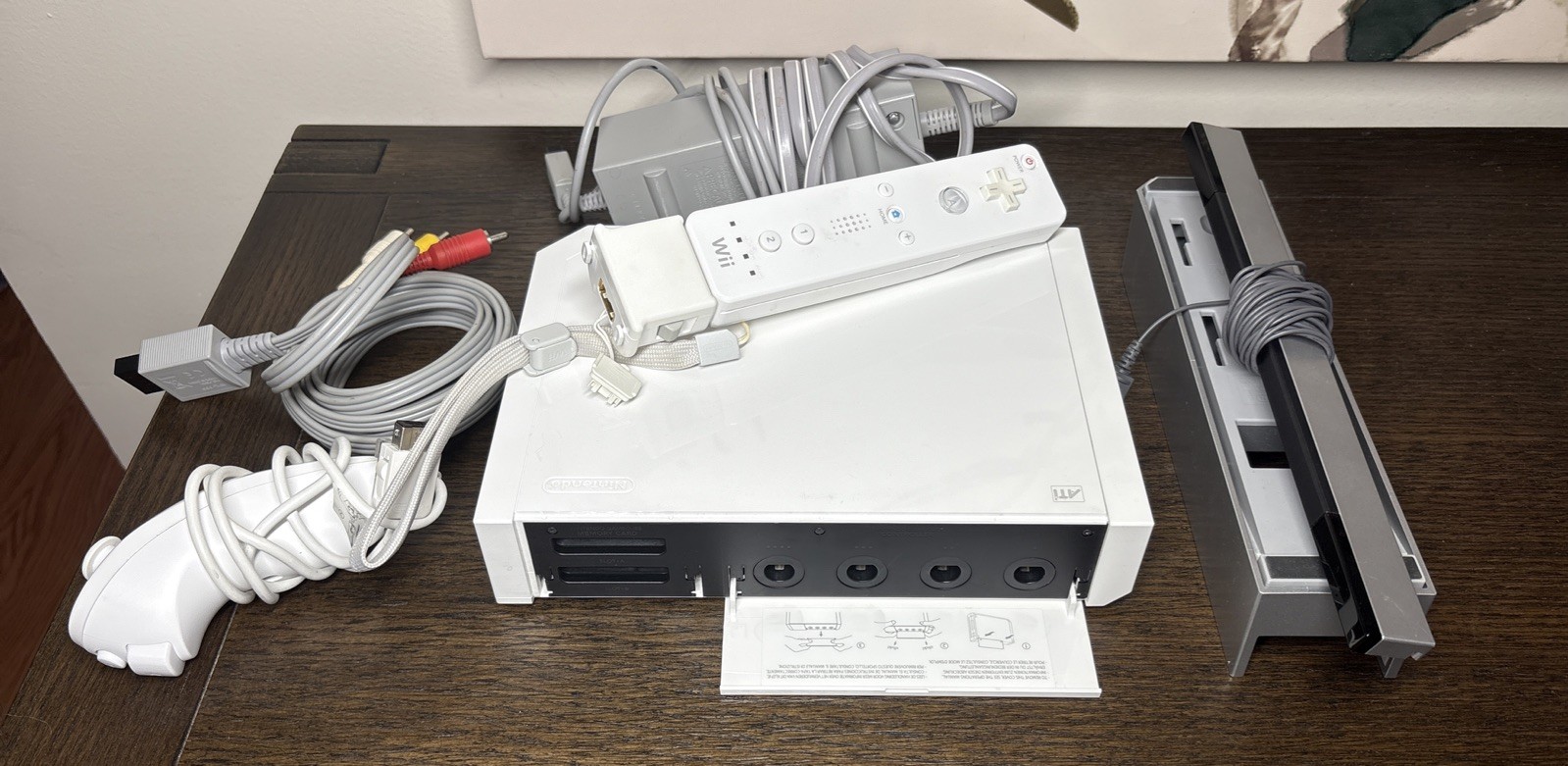 Nintendo Wii Backwards GameCube Compatible Console (RVL-001) + OEM Cables Tested