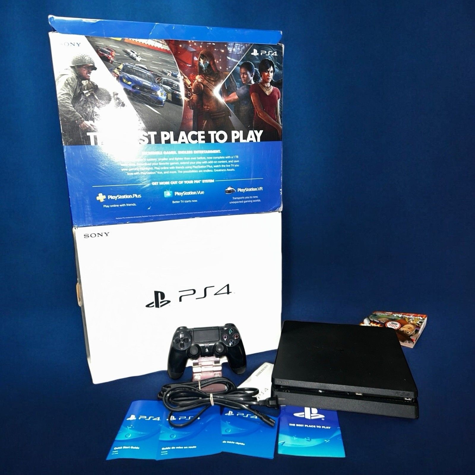 Sony PlayStation 4 Slim 1TB Console – Jet Black CIB TESTED/Working