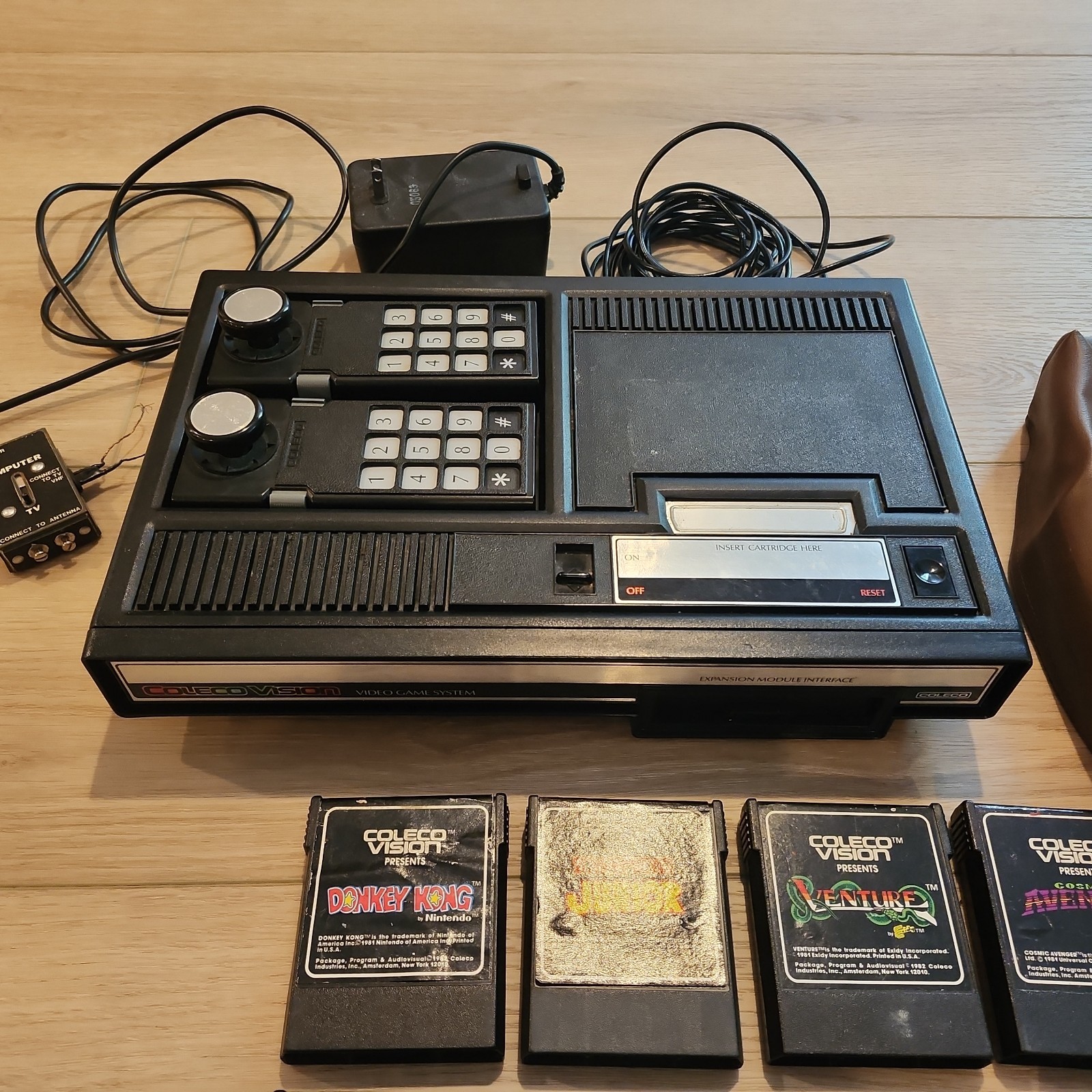 Coleco Vision ColecoVision Console – With Power Cord, Cover & 8 Games (Untested)