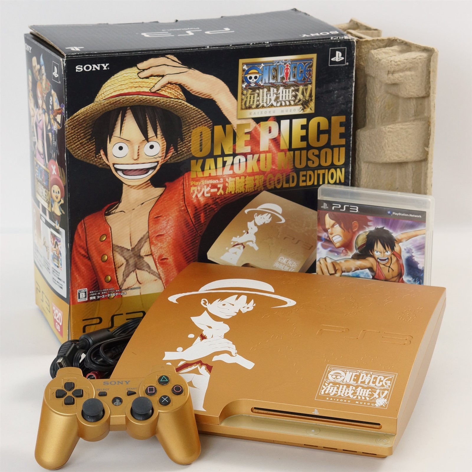 PS3 Playstation3 ONE PIECE GOLD Console CECH-3000B 320GB Tested System 68