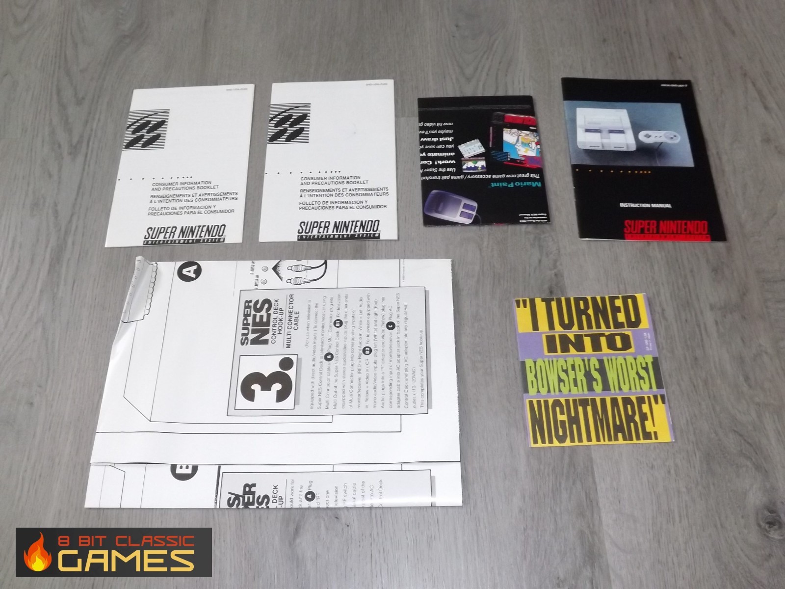 Super Nintendo SNES System Mario World Bundle in BOX – FAST SHIPPING! 68W