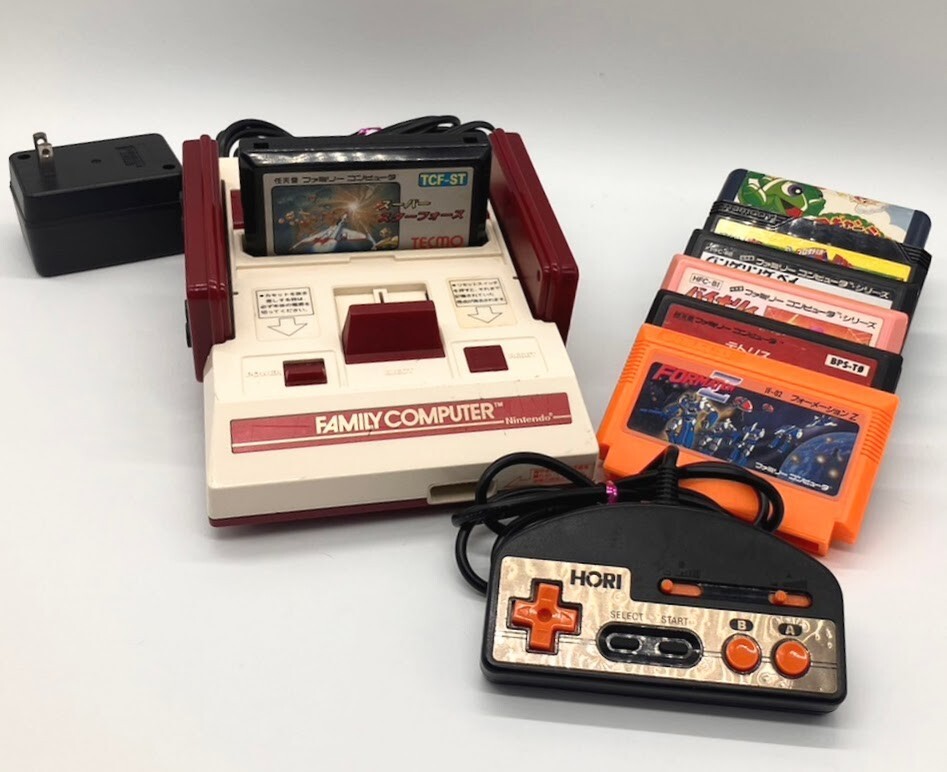 Nintendo Famicom Early model HVC-001 Console AV Spec HORI Controller 7xGame #239
