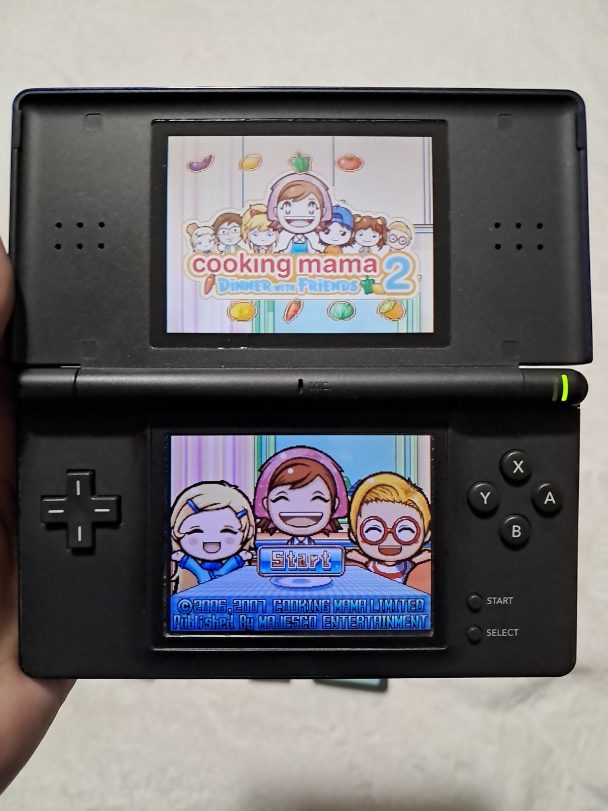 Nintendo DS Lite Handheld System Cobalt Black No Charger 4 Games Loose Hinge