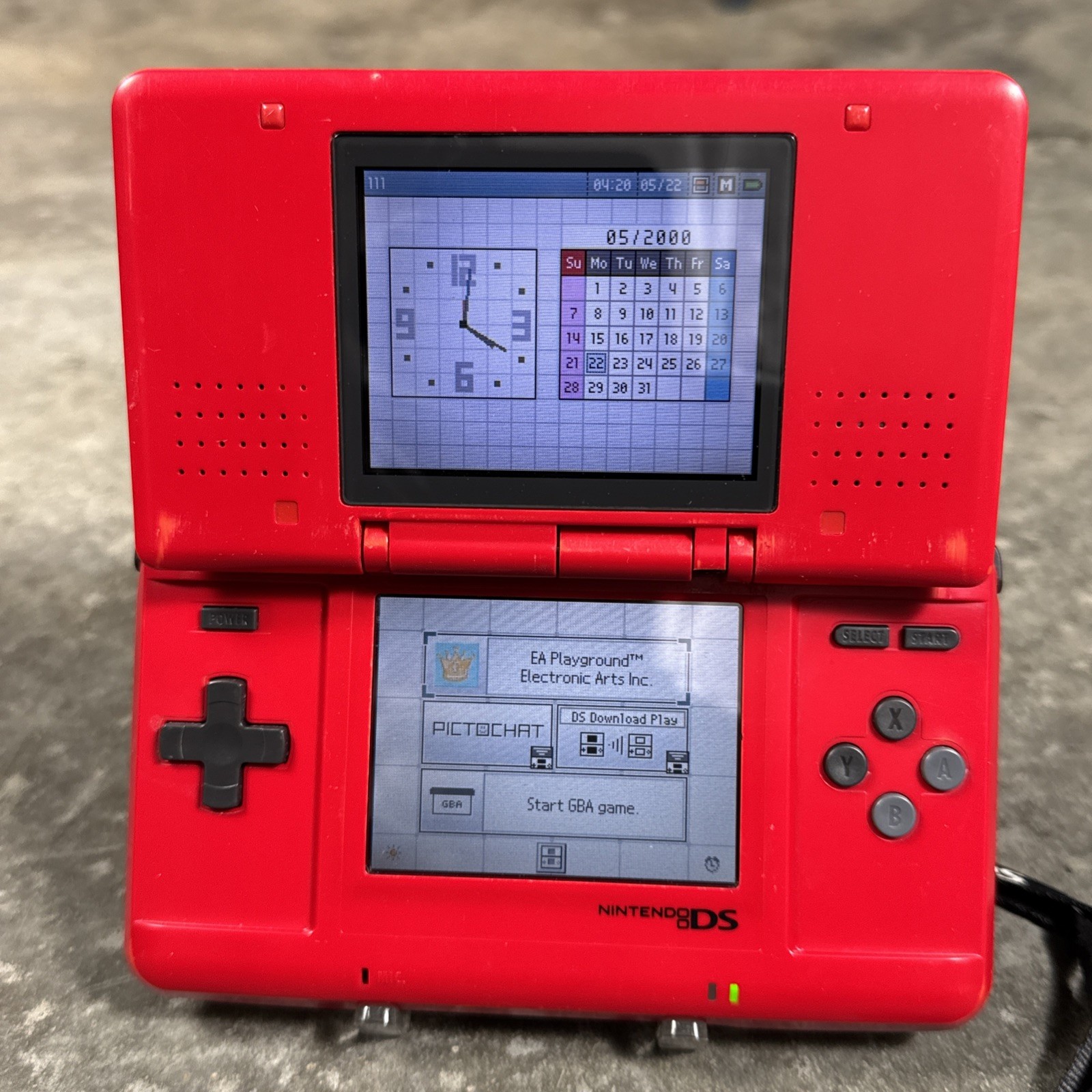 Nintendo DS OG Original Console (NTR-001) Red Tested Working Damaged Hinge Shell