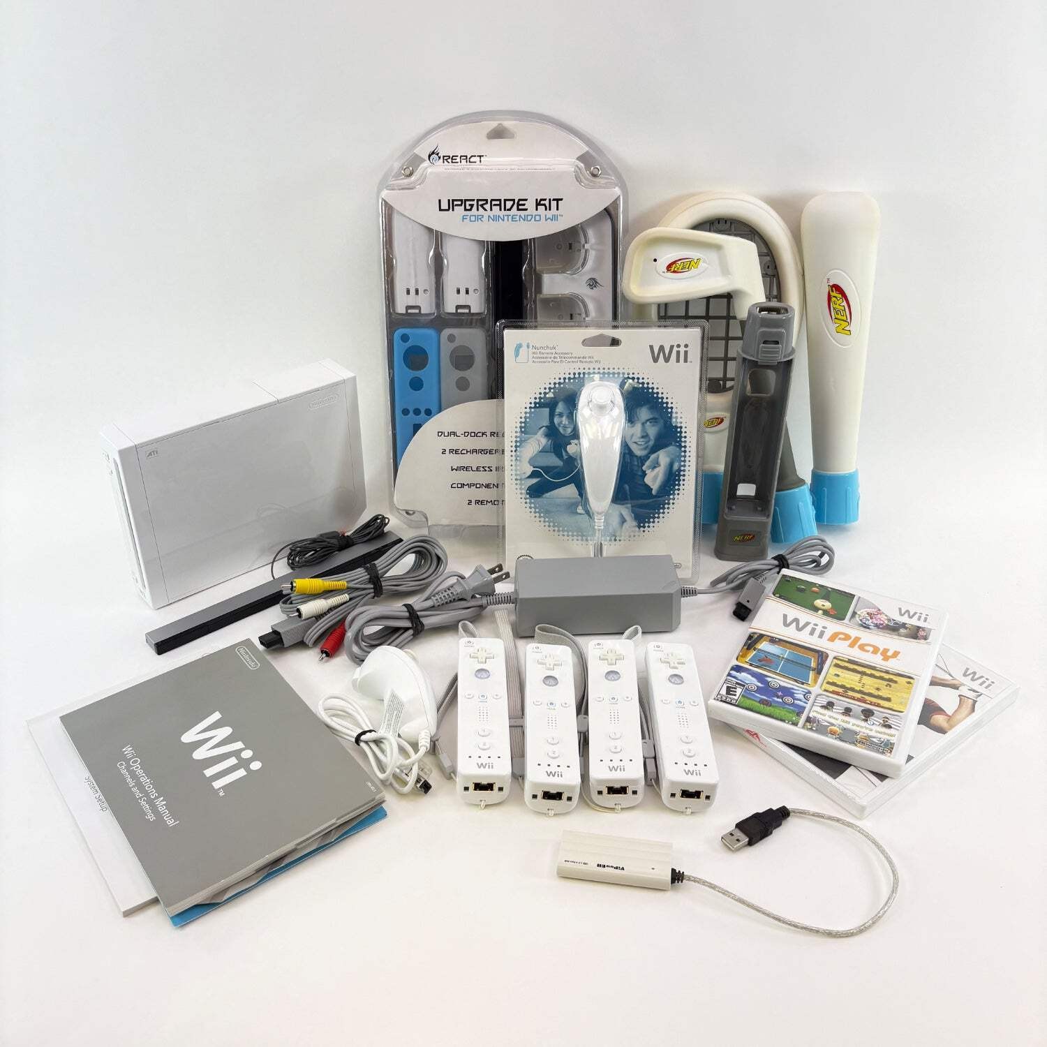 Nintendo Wii Console Gaming System RVL-001 White Bundle – Read