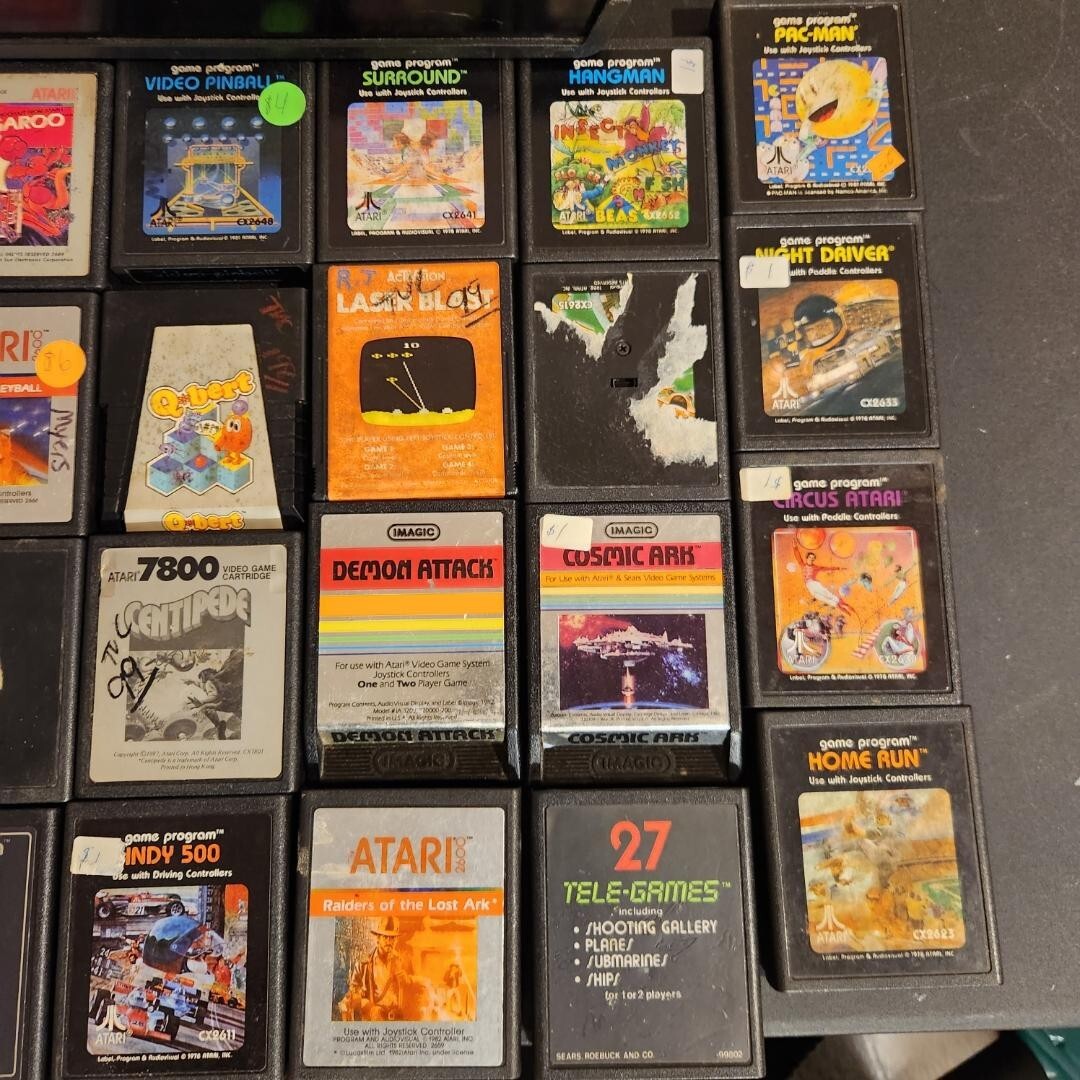 Atari 2600 System Bundle with Console, 30 Games, 2 Joysticks needs power cord