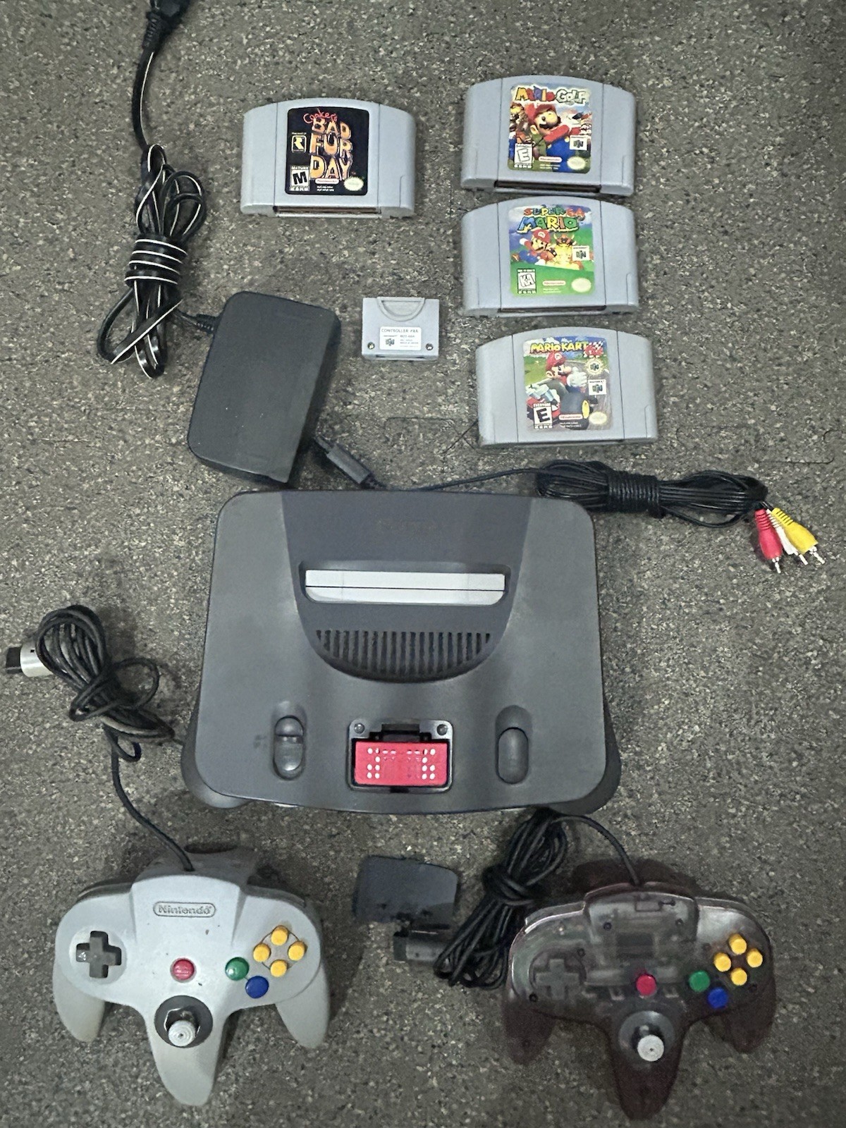 N64 Console Heavy Hitter Bundle – Conker’s Bad Fur Day, Mario 64, Kart, Golf