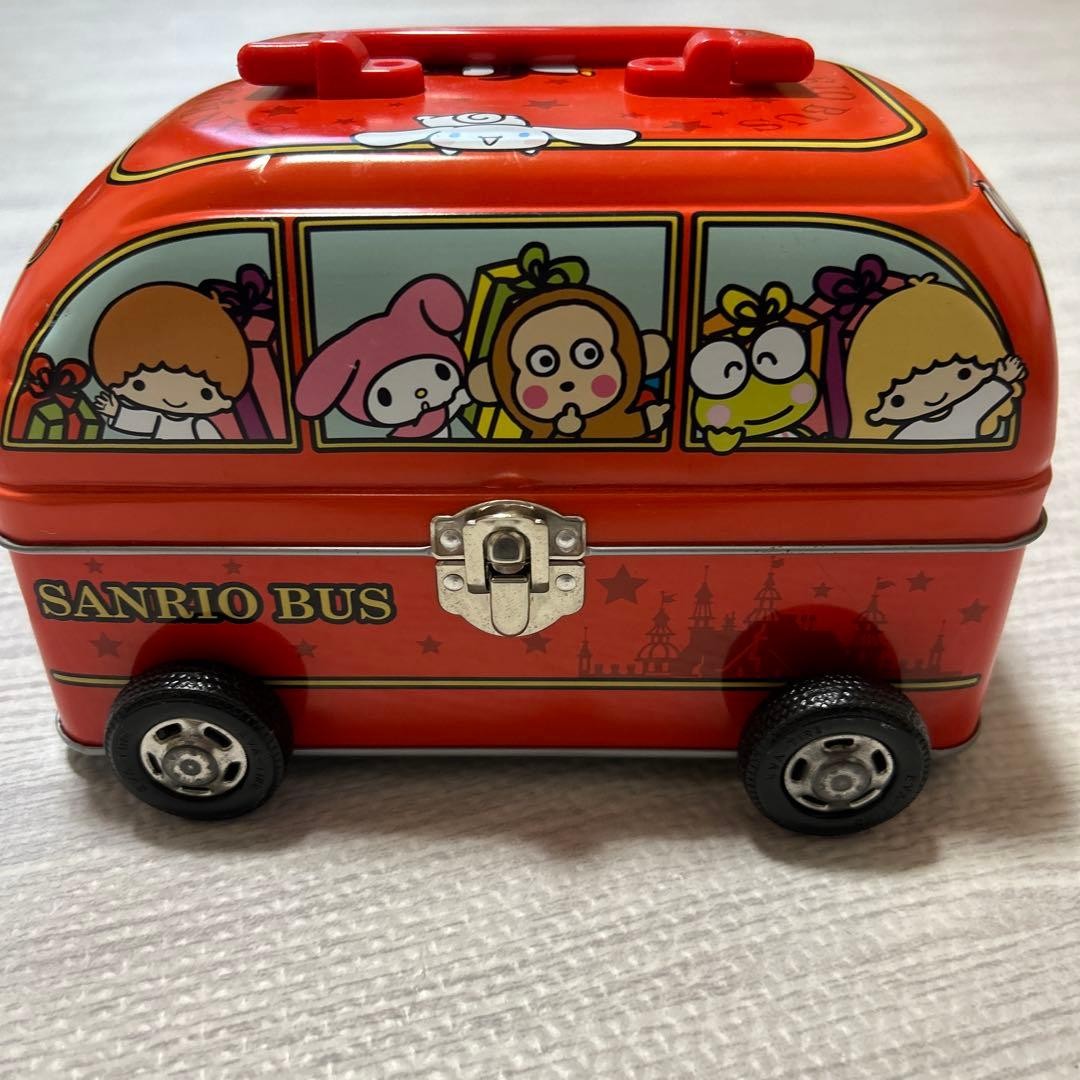 Hello Kitty Tin Case Sanrio Bus Trinket Box 1986 Retro