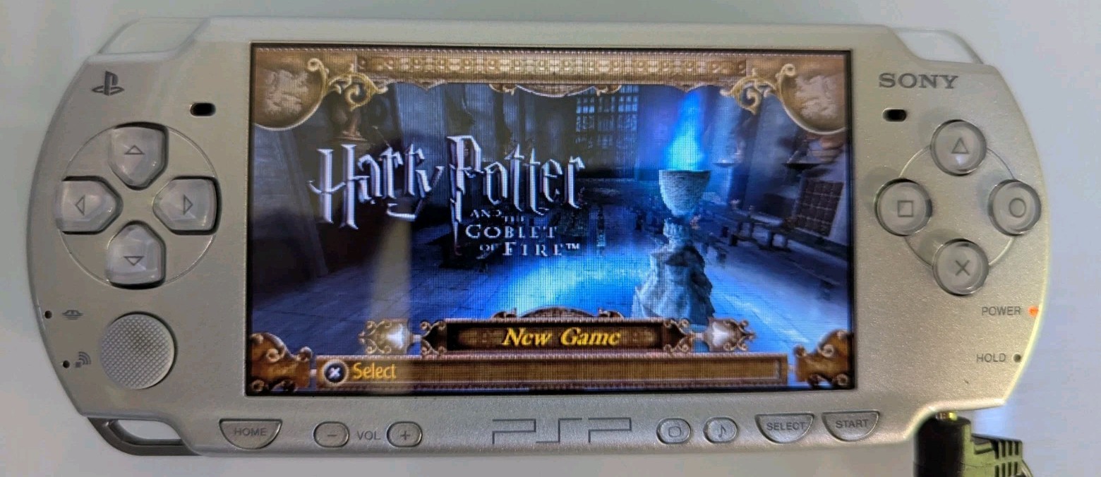 Sony PSP-2001 Silver Console Tested New Battery + Charger Memory Card & 2 Games