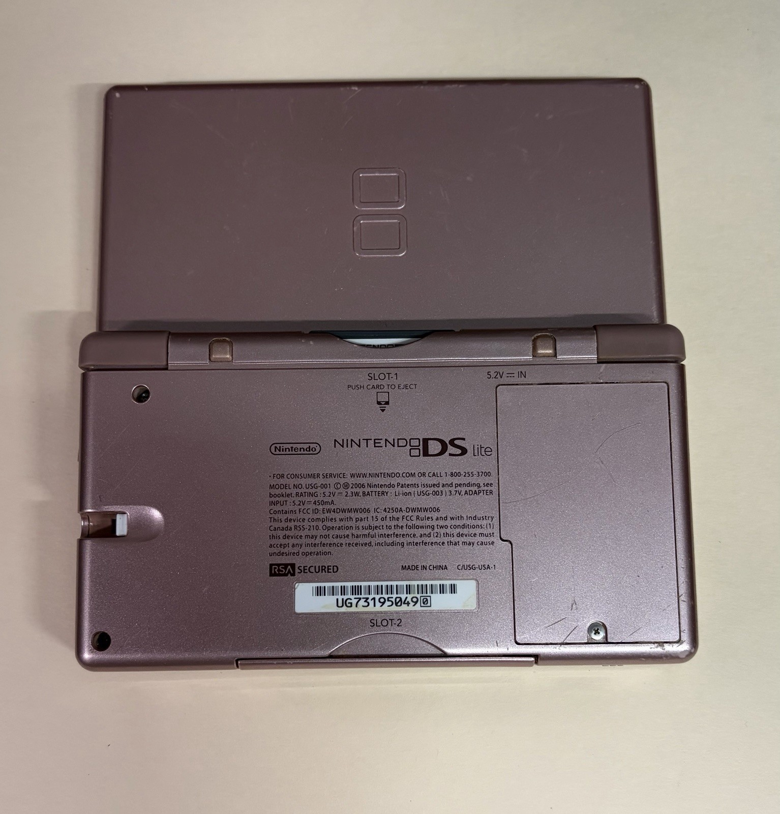 Nintendo DS Lite Console – Metallic Rose Pink – Tested – No Charging Cable