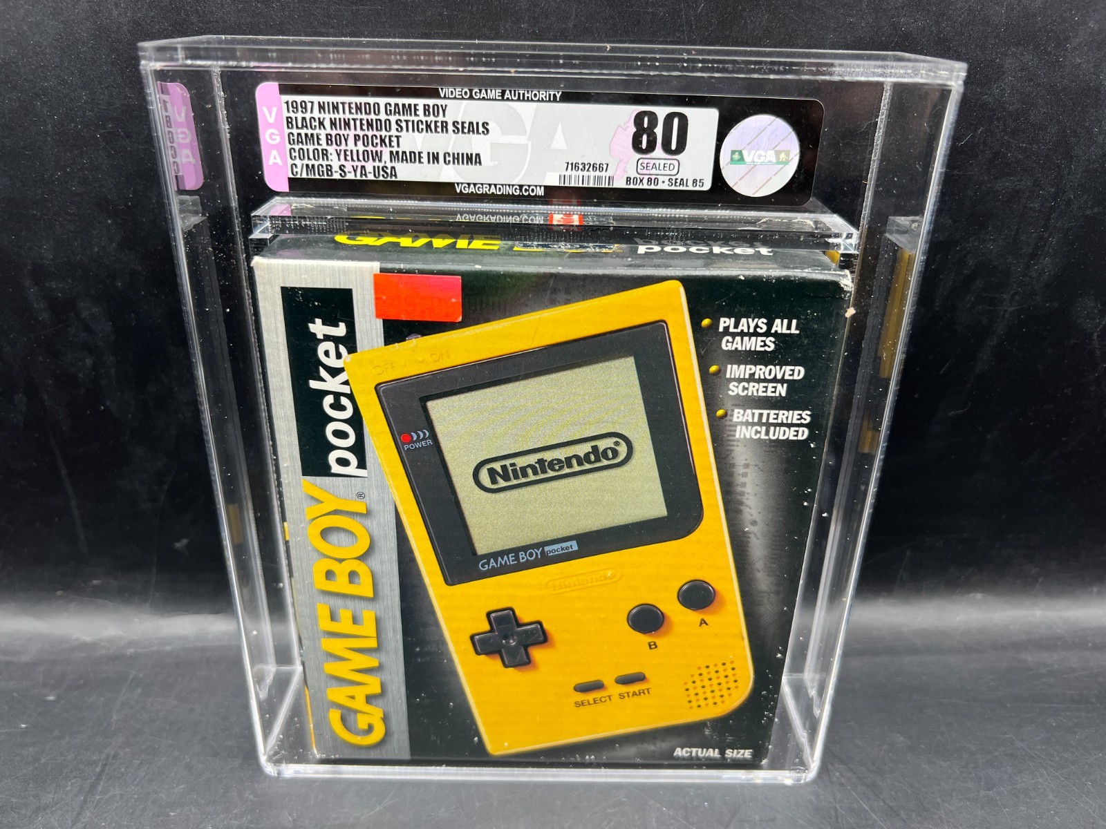 Game Boy Pocket Console Yellow Color VGA 80 FACTORY SEALED WATA