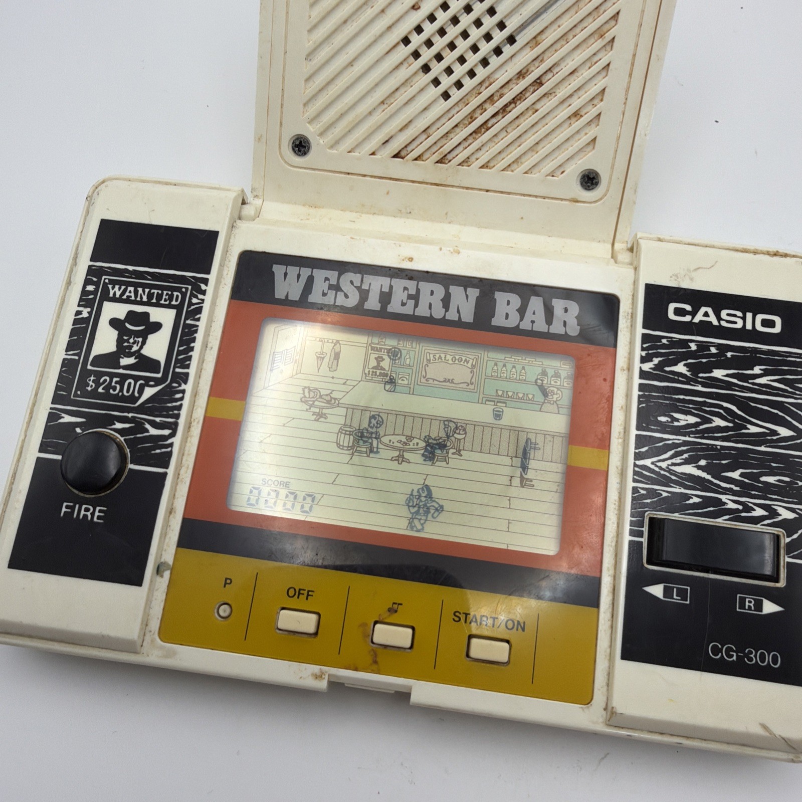 WESTERN BAR CASIO GAME WORKING CG-300 Japan 1984 – Missing Battery Cover – Read