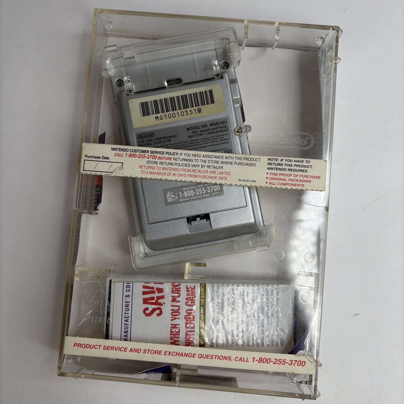 CLEAN Nintendo Game Boy Pocket Silver Handheld MGB-001 Complete Box CIB Tested