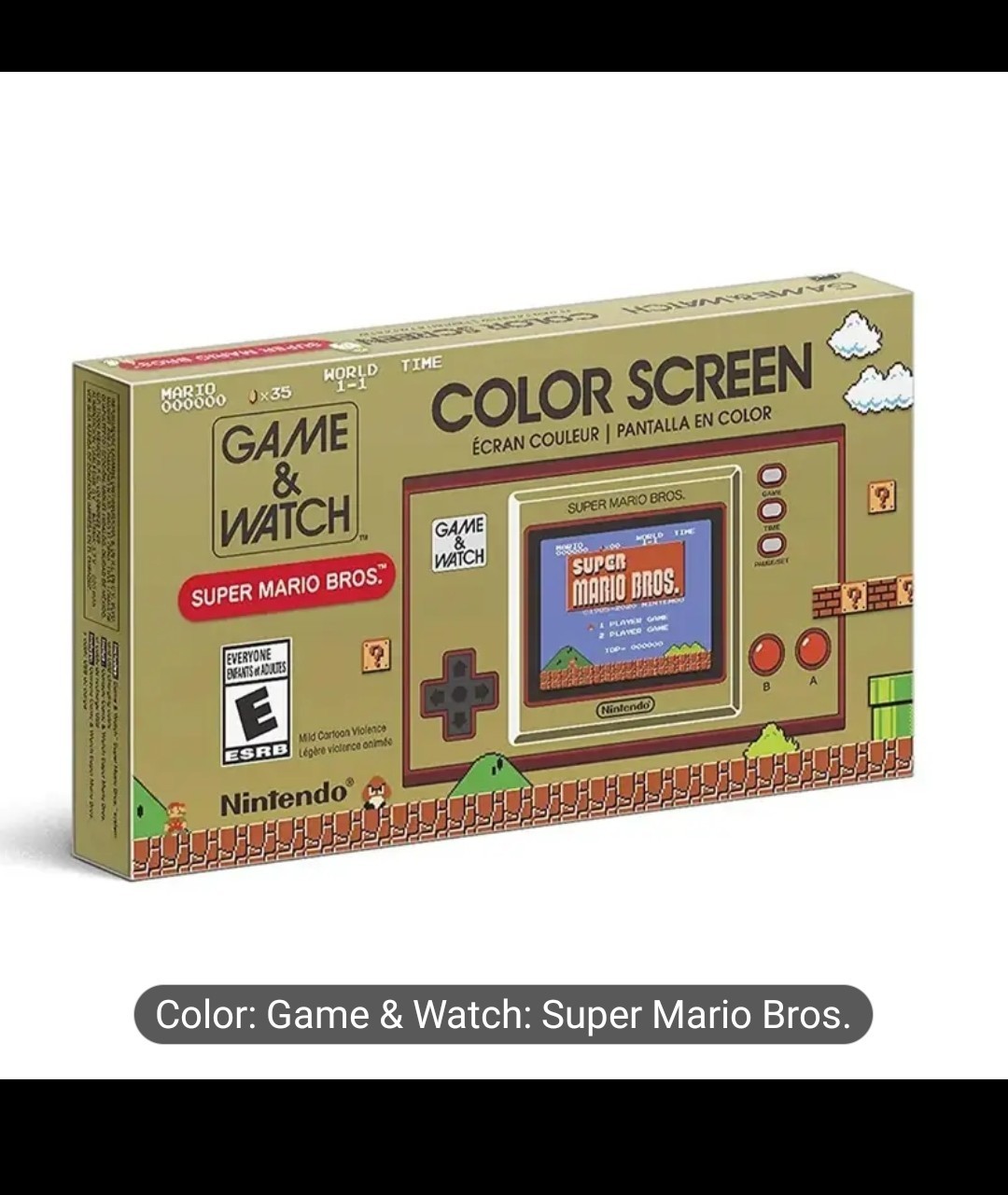 Nintendo Game & Watch Super Mario Bros. Gold Red Color Screen USB-C Handheld