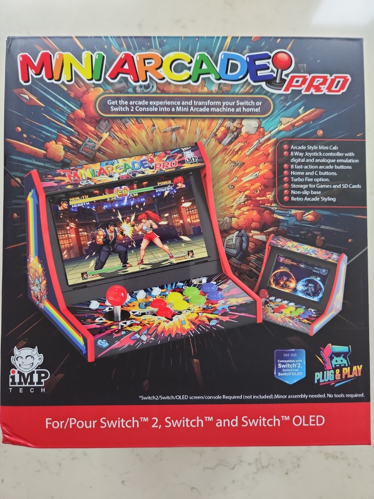 Mini Arcade Pro Retro Game Cabinet Compatible Switch Switch 2 OLED (52926)