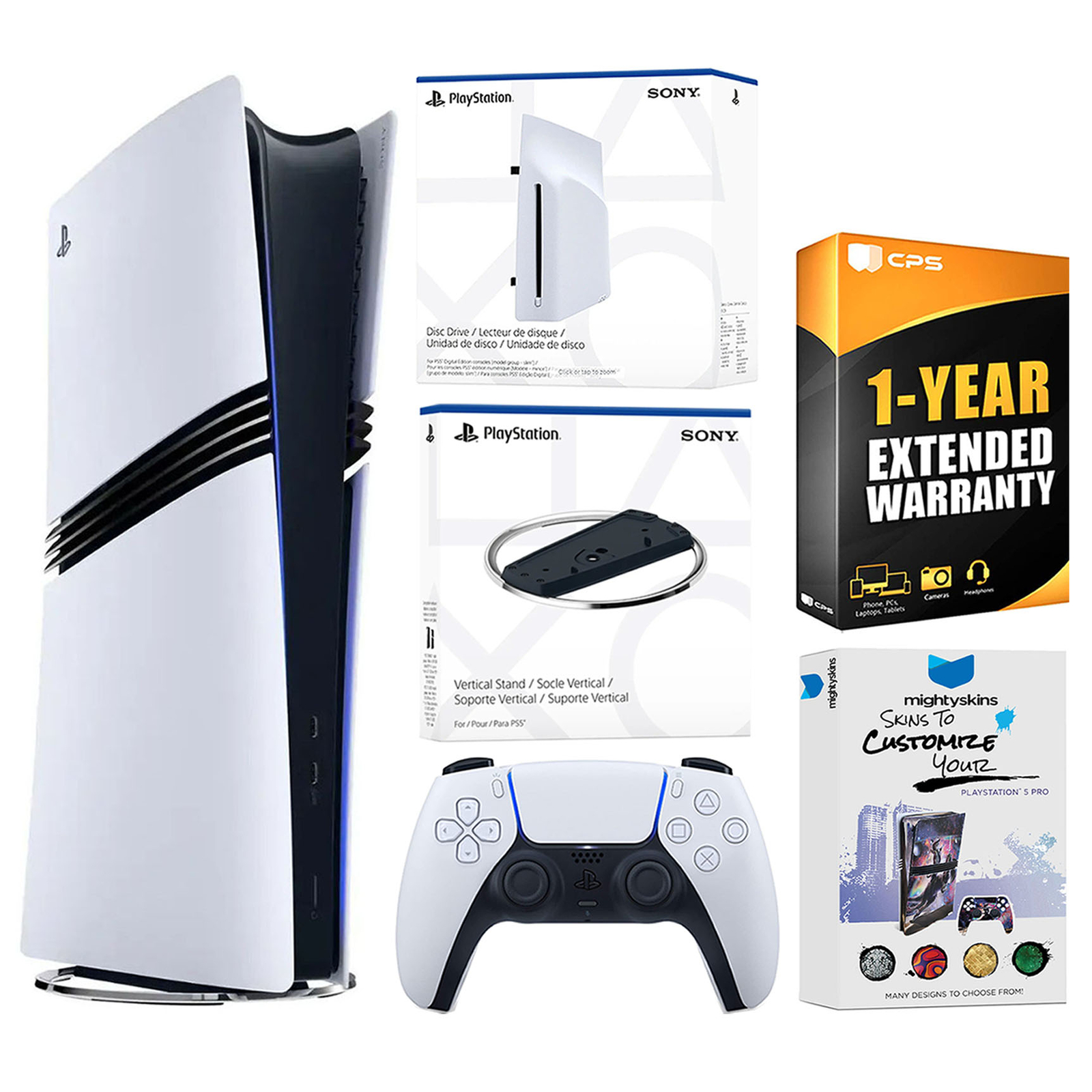 Sony PS5 Pro Digital Console + Disc Drive Attachment + Vertical Stand