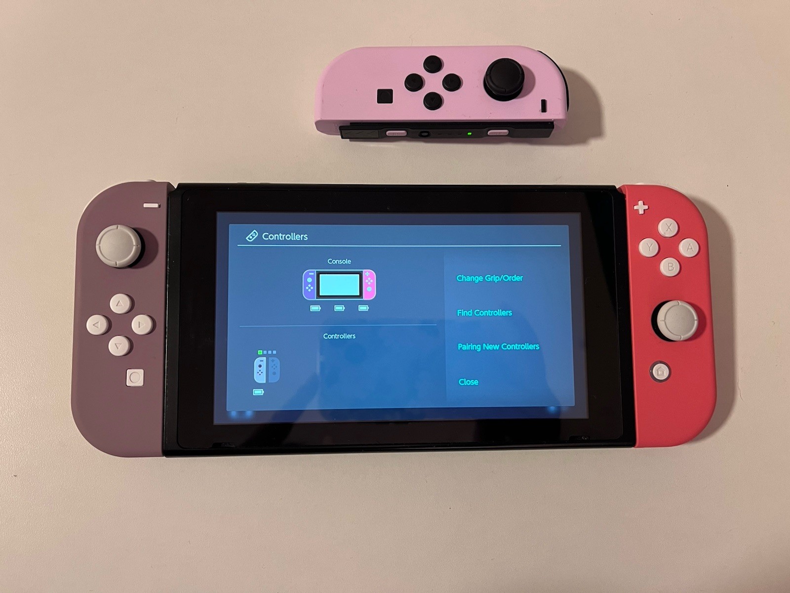 Nintendo Switch HAC-001 Console Bundle 3 Pink Purple Joy Cons w Orig Box Extras