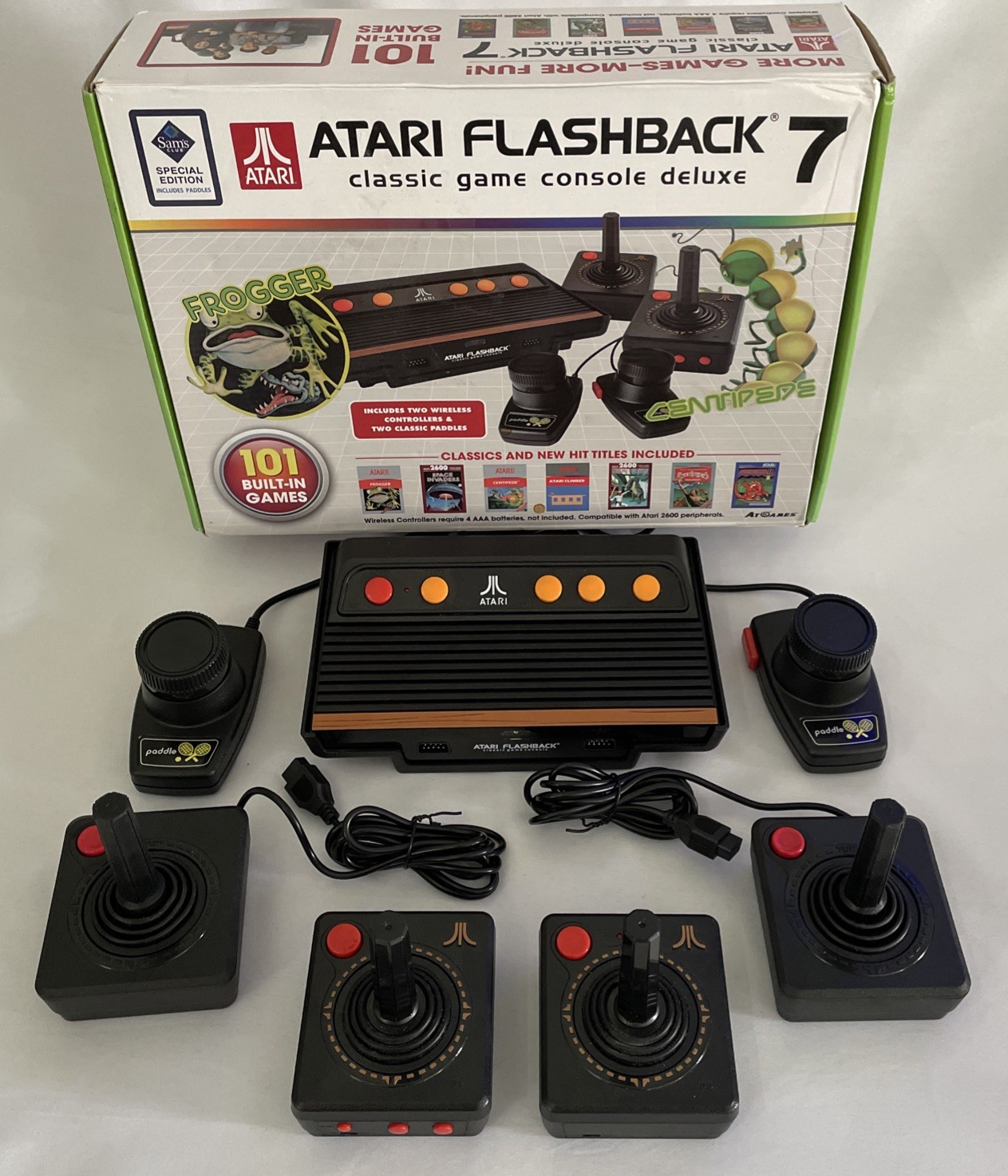 Atari Flashback 7 Console SAMS Club S/E 101 Games 2wireless 2wired joystix padle