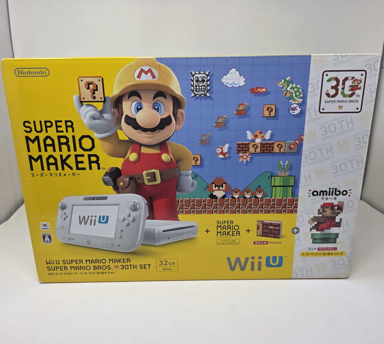 💥 Nintendo Wii U Super Mario Maker Premium White Limited Console 32gb Amiibo US