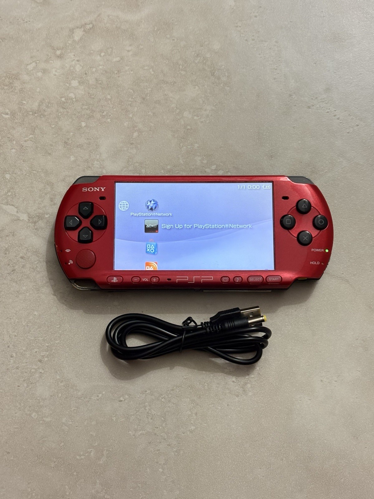 Radiant Red Sony PSP 3000 System w/ Charger, Battery, & Bundle Import