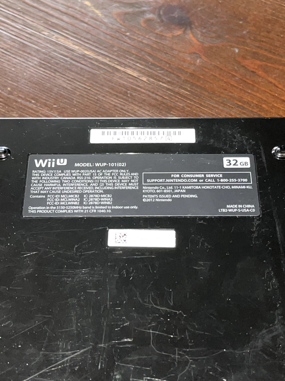 Nintendo Wii U Console – Black (WITHOUT POWER CABLES)