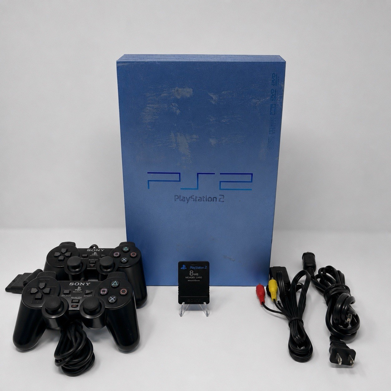 PS2 Aqua Blue Console Controller set Playstation2 NTSC-J Japan Tested
