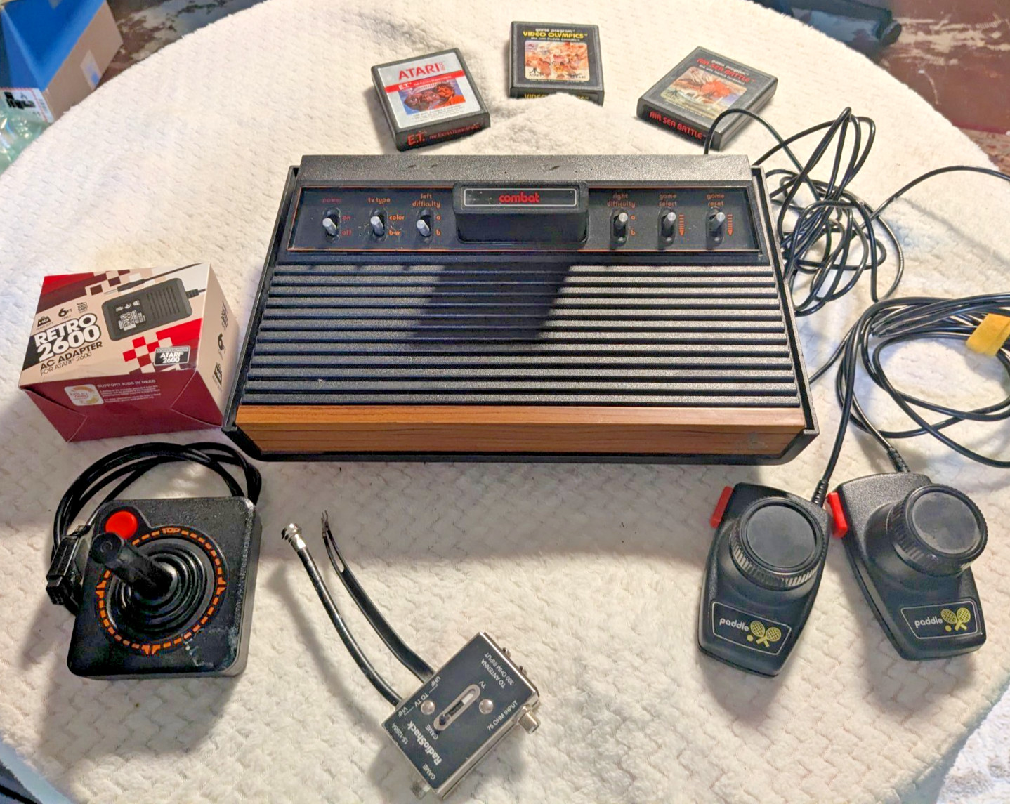 Atari 2600 bundle Working with Best Joystick Upgrade and games