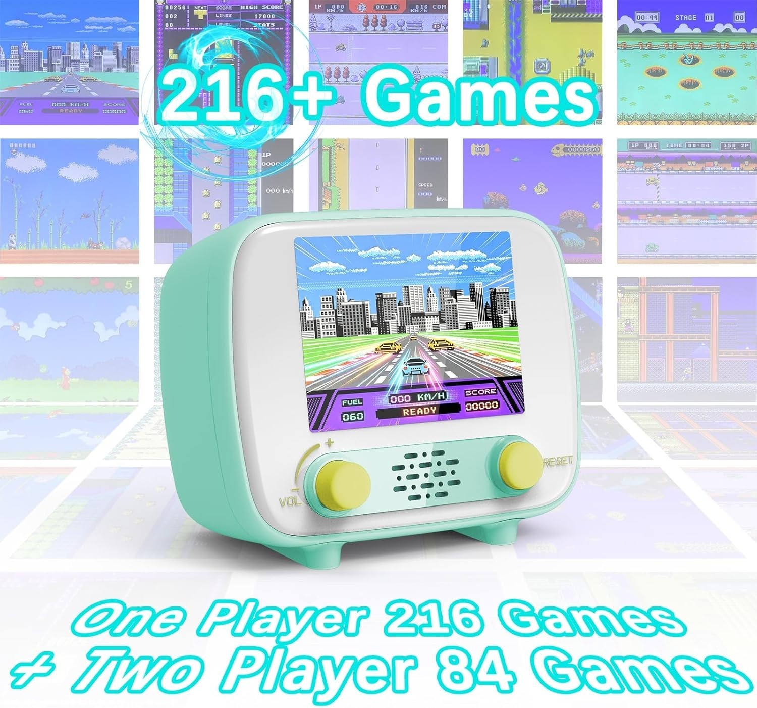 Retro Handheld Game Console with 216 Single Player and 84 Two Player Games