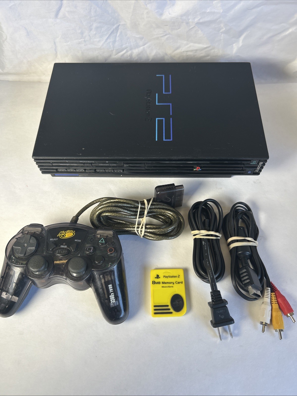 Sony PlayStation 2 PS2 Complete Fat Console (SCPH-39001) Bundle Black Works!