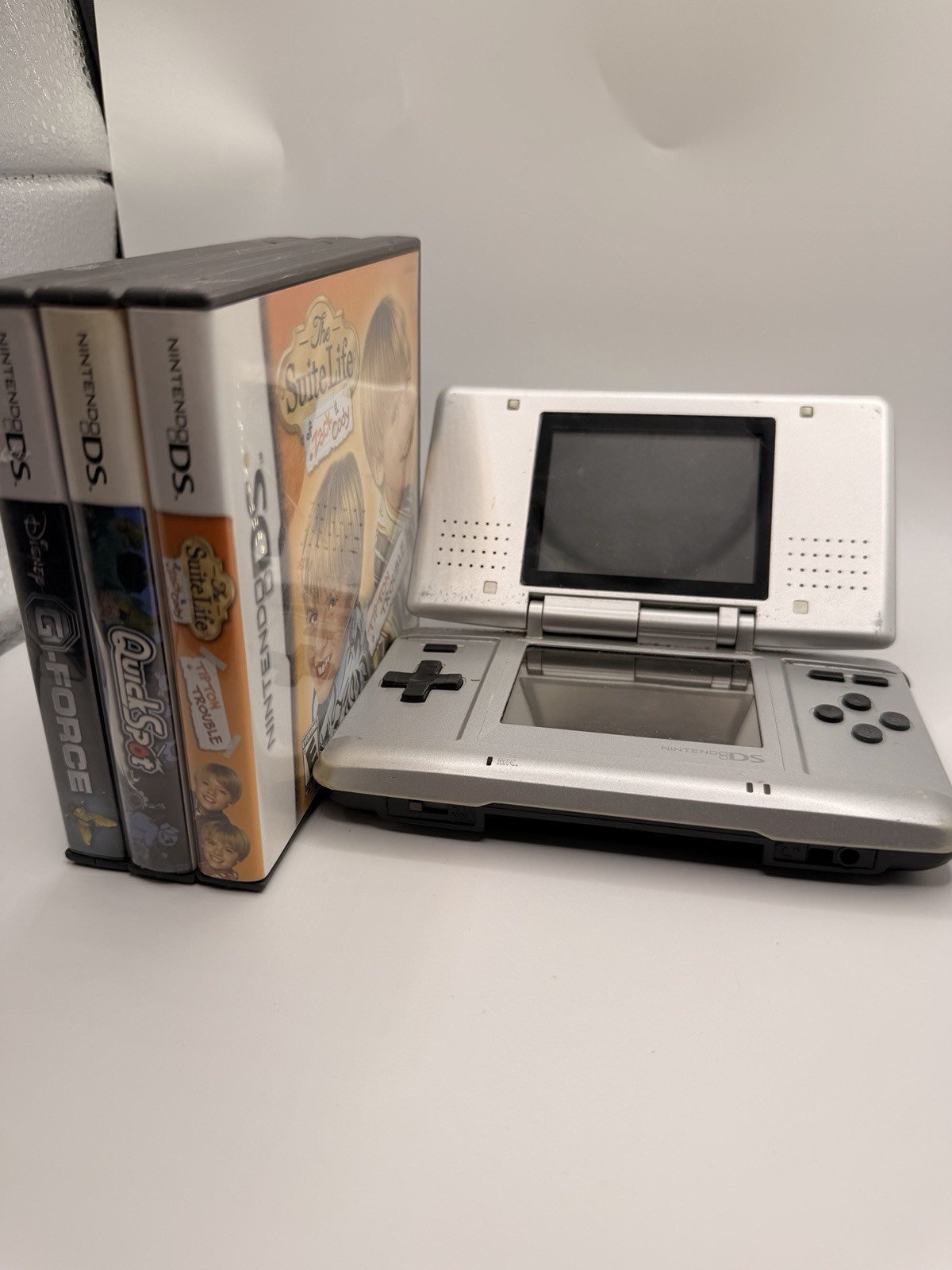 Nintendo DS Handheld System Silver Original, Tested, Working with 10 Games!