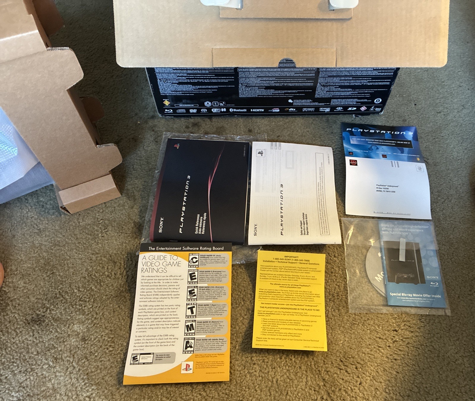 PS3 60GB Backwards Compatible w/Box L@@K PS3 Console Yellow Light.No Controller