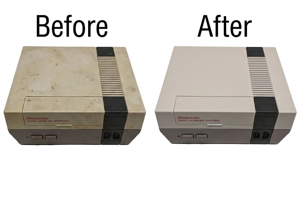 Nintendo NES Console Super Mario Pack New Caps + Regulator + POLISHED OEM 72 Pin