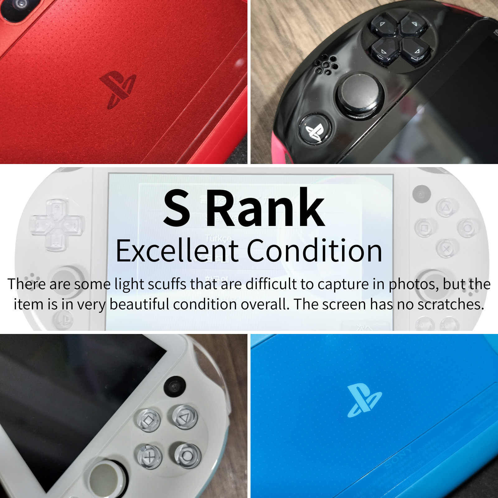PS Vita PCH-2000 Sony Playstation Console Region Select Rank and Chargers MC