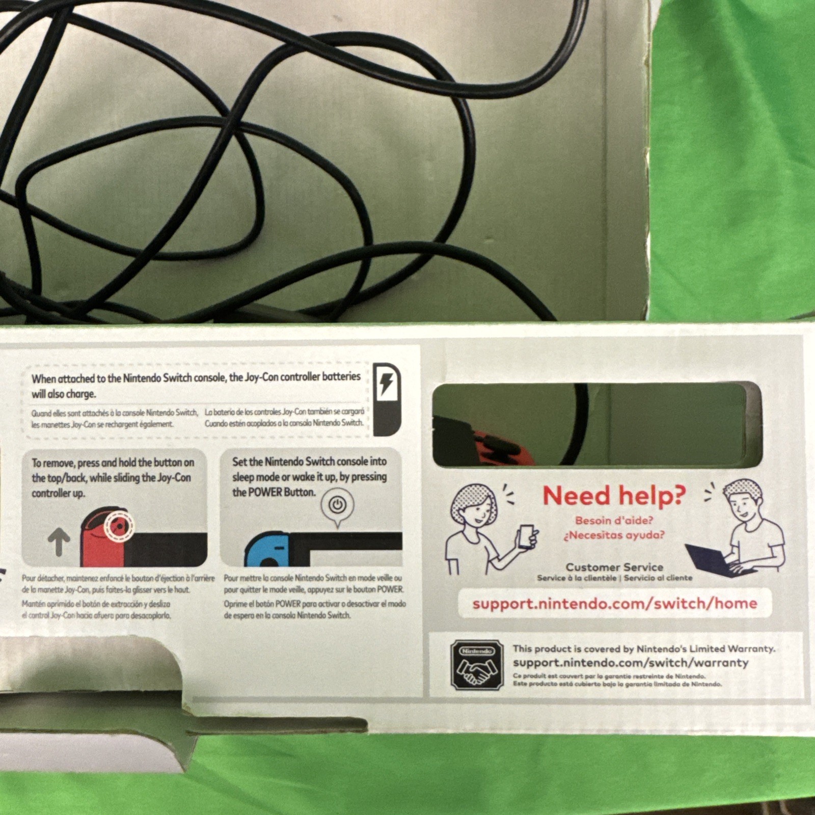 Nintendo Switch 32GB Gray Console ~ Neon Red/Neon Blue Joy-Con ~ Complete w/Box