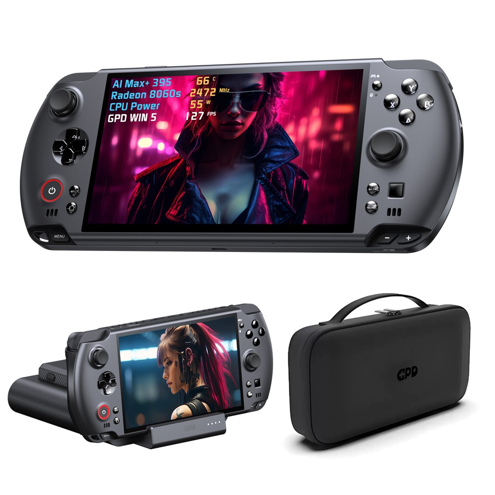 GPD WIN 5 Handheld gaming PC AMD Ryzen AI MAX+ 395 64GB+2TB+Carry Bag+Dock