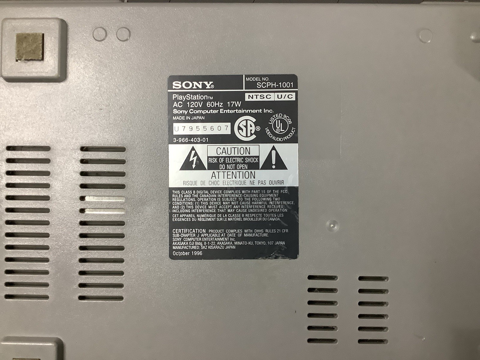 Playstation 1 PS1 SCPH-1001 Tested Working System Only