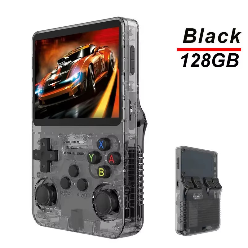 R36S Retro Handheld Game Console 128GB ARKOS System 3.5” IPS Screen Portable