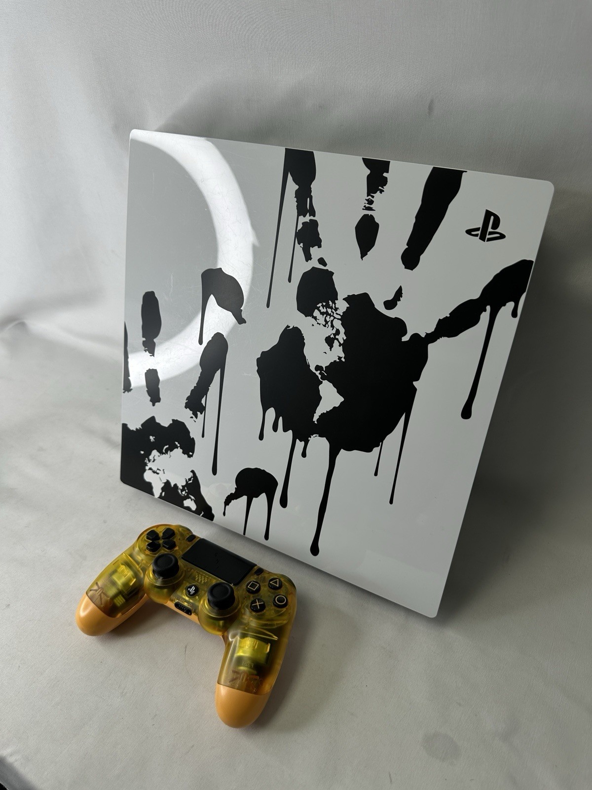 PS4 Pro 1TB Death Stranding Limited Edition Console – With Chords and Controller