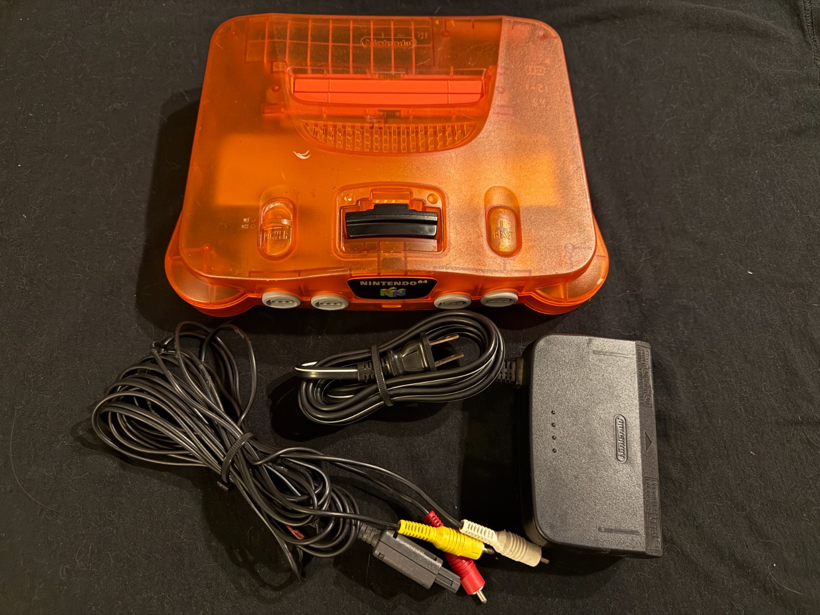 Fire Orange Nintendo 64 Console NUS-001 USA NTSC Cleaned Tested – SHELL DAMAGE-