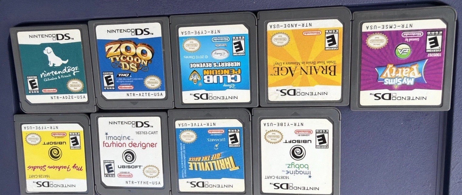 Nintendo DS Lite System Portable Gaming Console – Coral Pink And 9 Games Tested