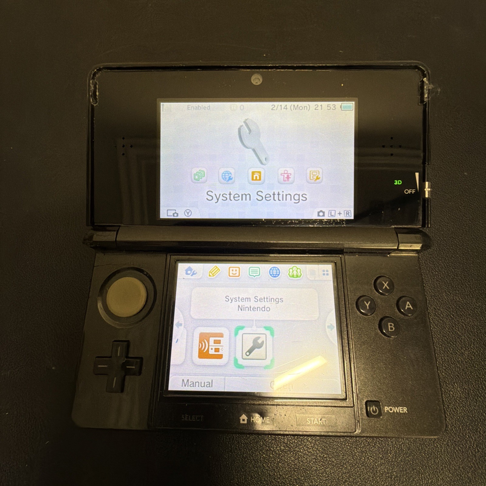 Nintendo 3DS Handheld Video Game Console Black CTR-001 (USA) US Model